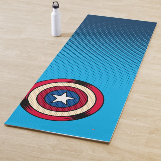 Captain America Halftone Shield Yoga Mat (In Situ)