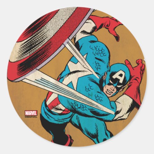 Captain America_He Took On All Of Them Classic Round Sticker