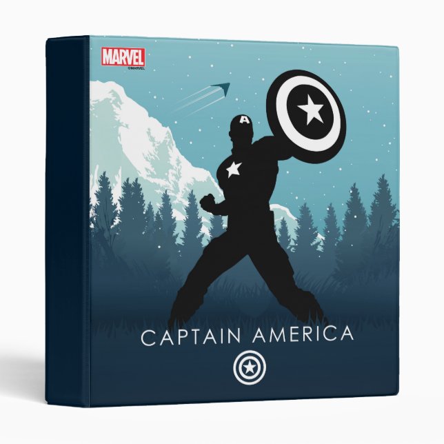Captain America Heroic Silhouette 3 Ring Binder (Front/Spine)
