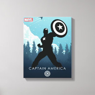Captain America Heroic Silhouette Canvas Print