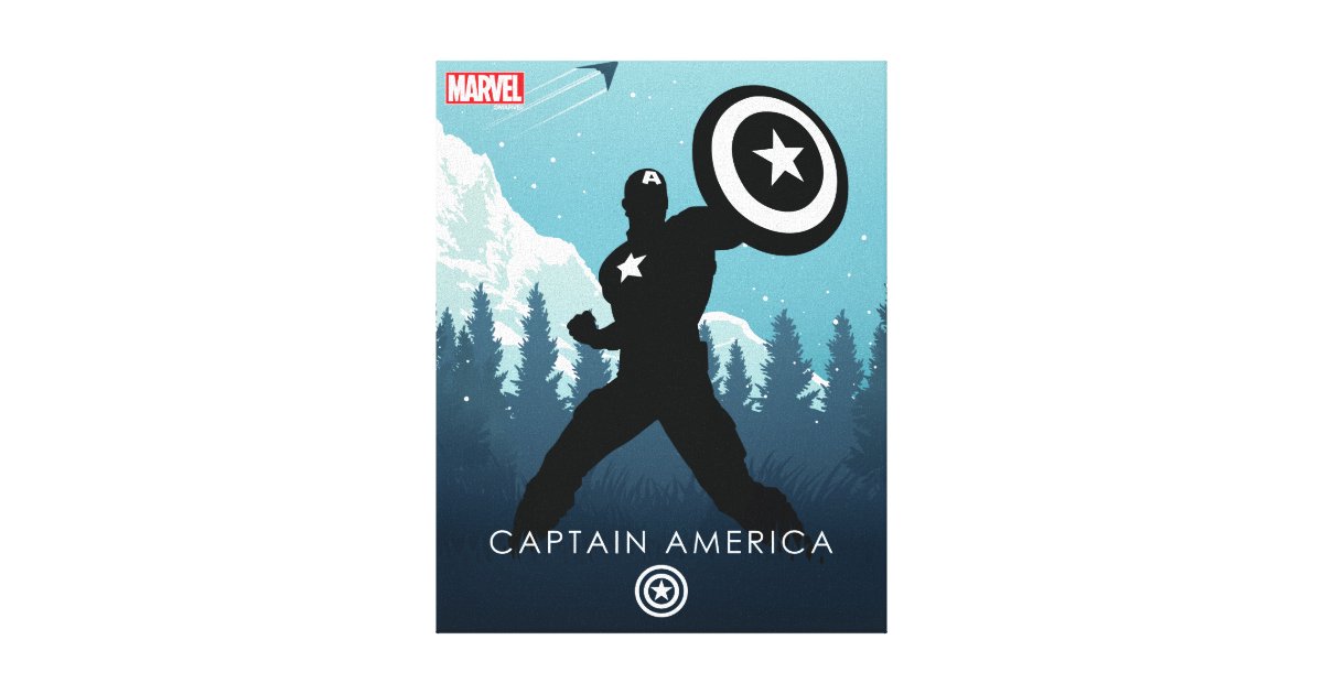 Captain America Heroic Silhouette Canvas Print | Zazzle