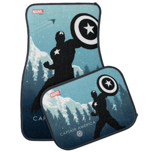 Captain America Heroic Silhouette Car Floor Mat