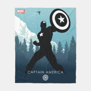 Captain America Heroic Silhouette Fleece Blanket