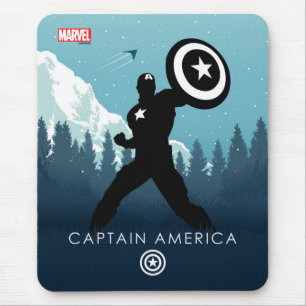Captain America Heroic Silhouette Mouse Pad