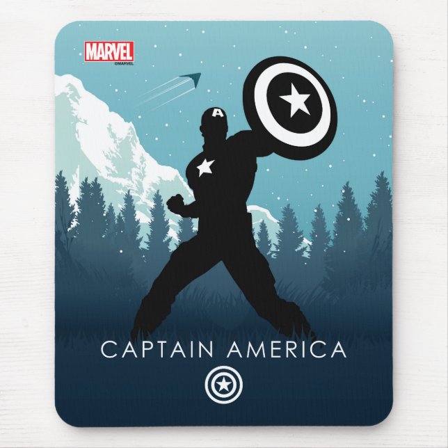 Captain America Heroic Silhouette Mouse Pad (Front)