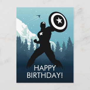 Captain America Heroic Silhouette Postcard