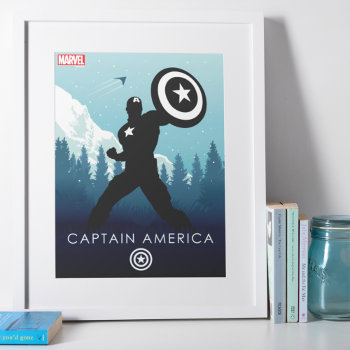 Captain America Heroic Silhouette Poster by avengersclassics at Zazzle