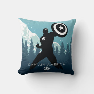 Captain America Heroic Silhouette Throw Pillow