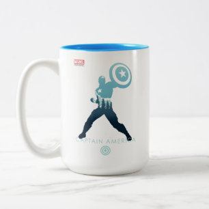 Captain America Heroic Silhouette Two-Tone Coffee Mug