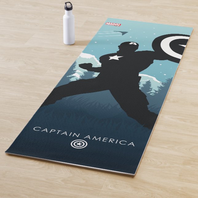 Captain America Heroic Silhouette Yoga Mat (In Situ)