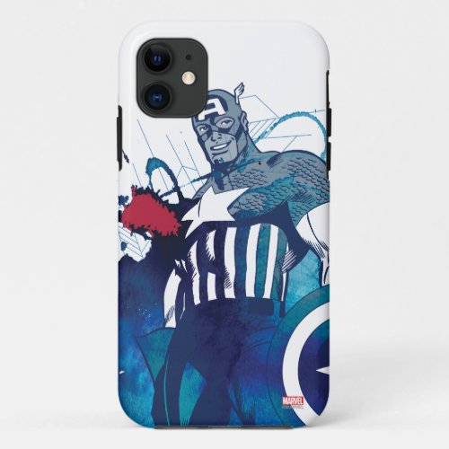 Captain America Ink Splatter Graphic iPhone 11 Case