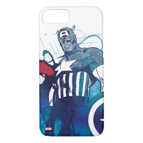Captain America Ink Splatter Graphic iPhone 87 Case