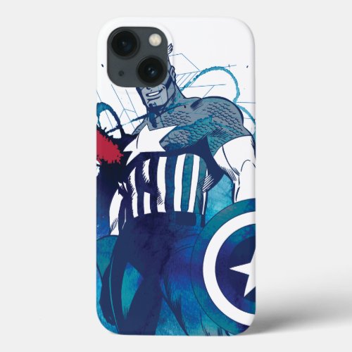 Captain America Ink Splatter Graphic iPhone 13 Case