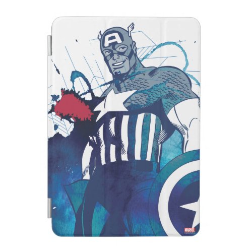 Captain America Ink Splatter Graphic iPad Mini Cover