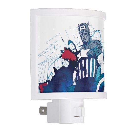 Captain America Ink Splatter Graphic Night Light (Right)