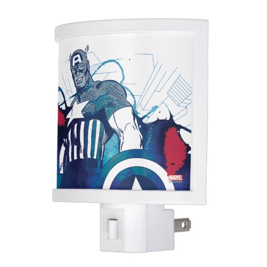 Captain America Ink Splatter Graphic Night Light (Left)