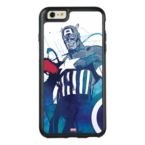 Captain America Ink Splatter Graphic OtterBox iPhone 66s Plus Case