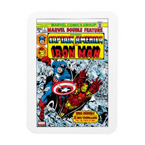 Captain America  Iron Man Marvel Double Feature Magnet