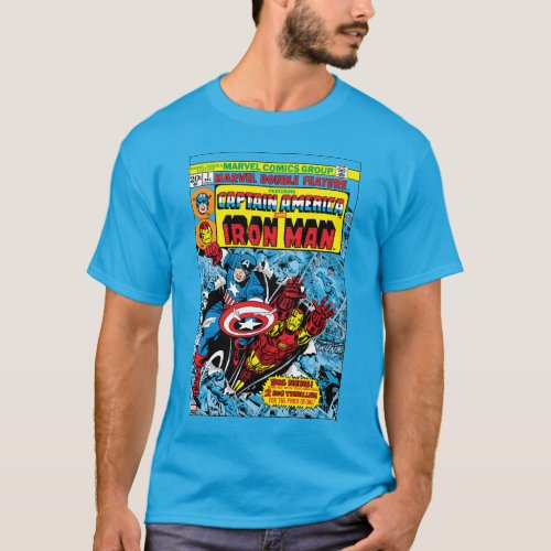 Captain America  Iron Man Marvel Double Feature T_Shirt