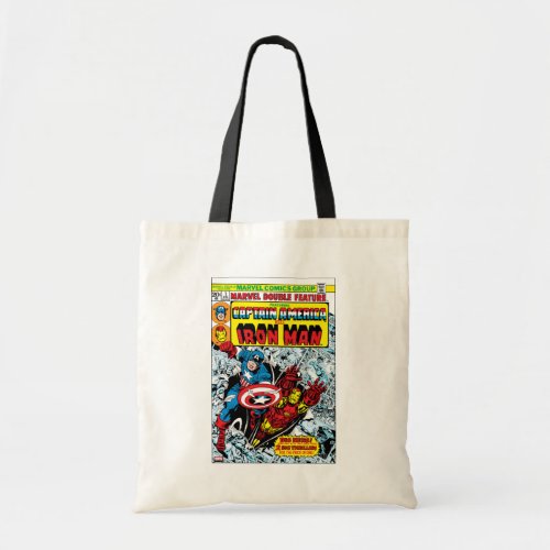 Captain America  Iron Man Marvel Double Feature Tote Bag