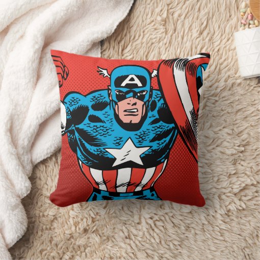 Captain America Jump Throw Pillow | Zazzle