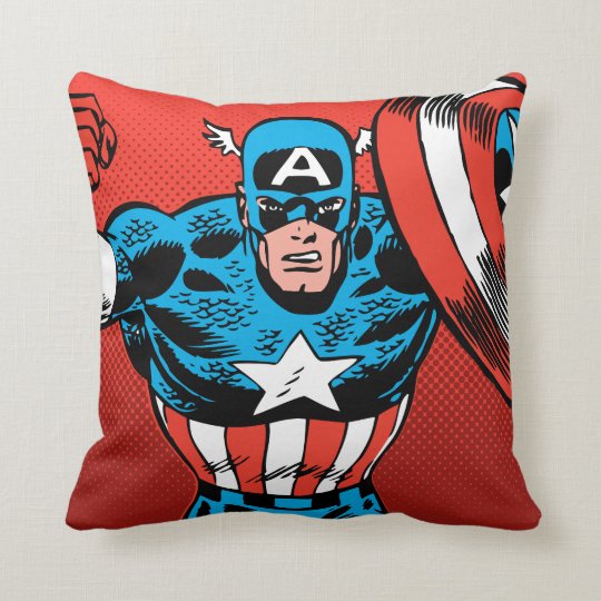 Captain America Jump Throw Pillow | Zazzle.com