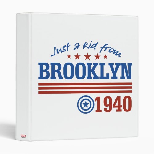 Captain America  Just A Kid From Brooklyn 3 Ring Binder