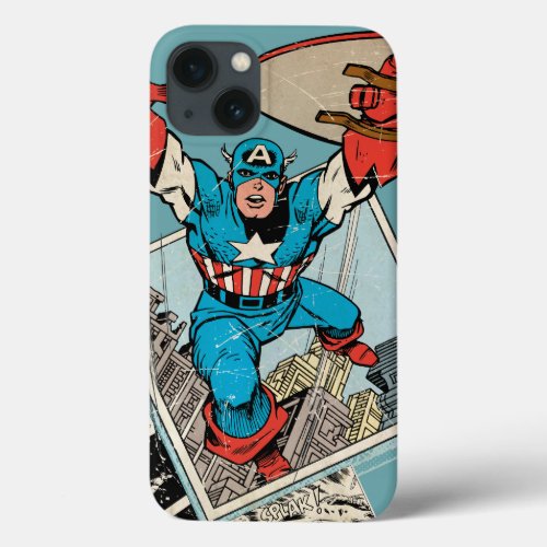 Captain America Leaping Out Of Comic iPhone 13 Case