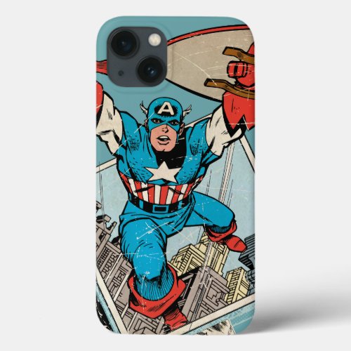 Captain America Leaping Out Of Comic iPhone 13 Case