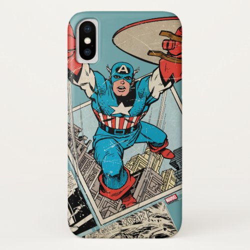 Captain America Leaping Out Of Comic iPhone X Case