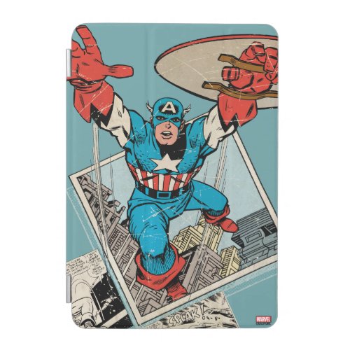 Captain America Leaping Out Of Comic iPad Mini Cover