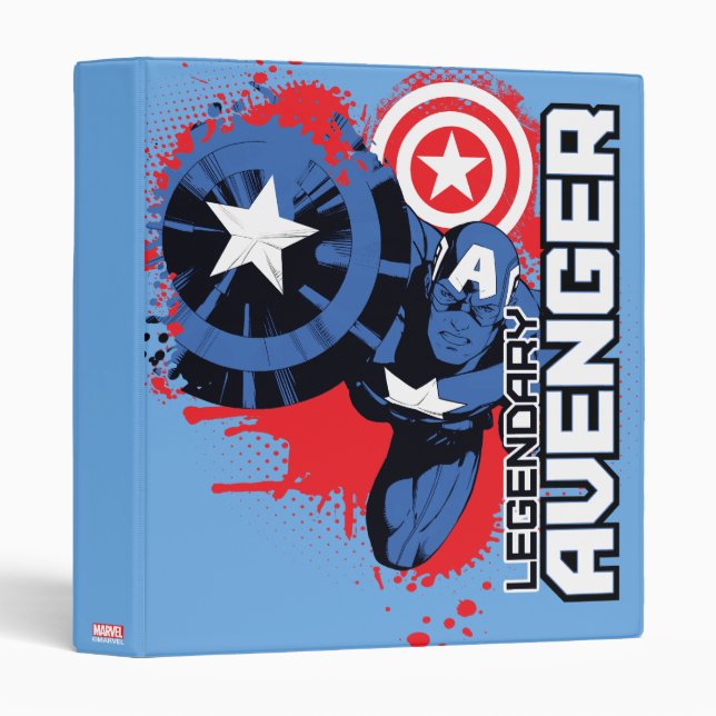 Captain America Legendary Avenger 3 Ring Binder (Front/Spine)
