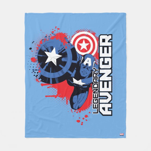 Captain America Legendary Avenger Fleece Blanket (Front)