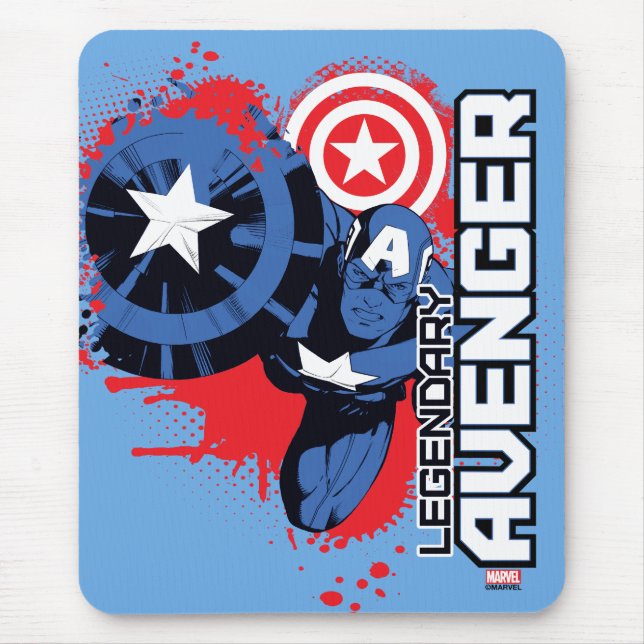 Captain America Legendary Avenger Mouse Pad (Front)