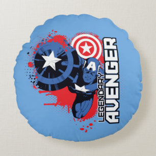 Captain America Legendary Avenger Round Pillow