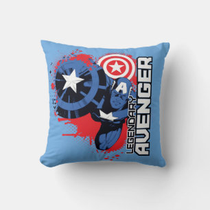 Captain America Legendary Avenger Throw Pillow