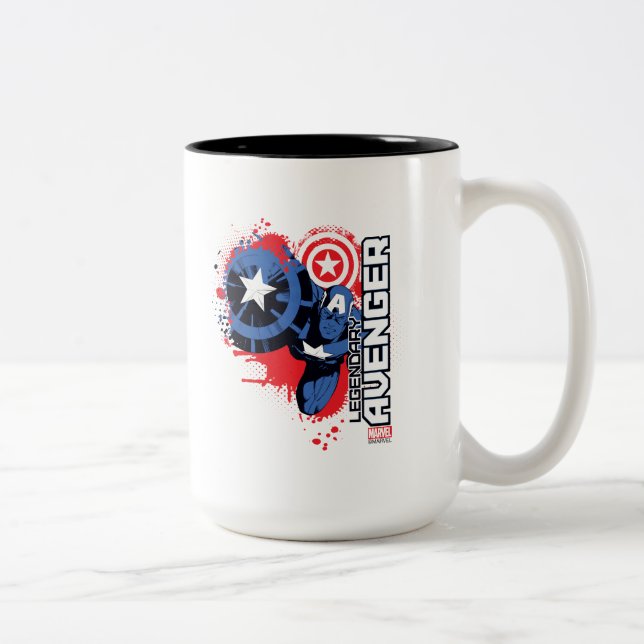 Captain America Legendary Avenger Two-Tone Coffee Mug (Right)