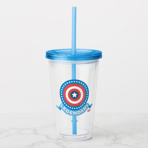 Captain America Legendary Patriotic Shield Acrylic Tumbler