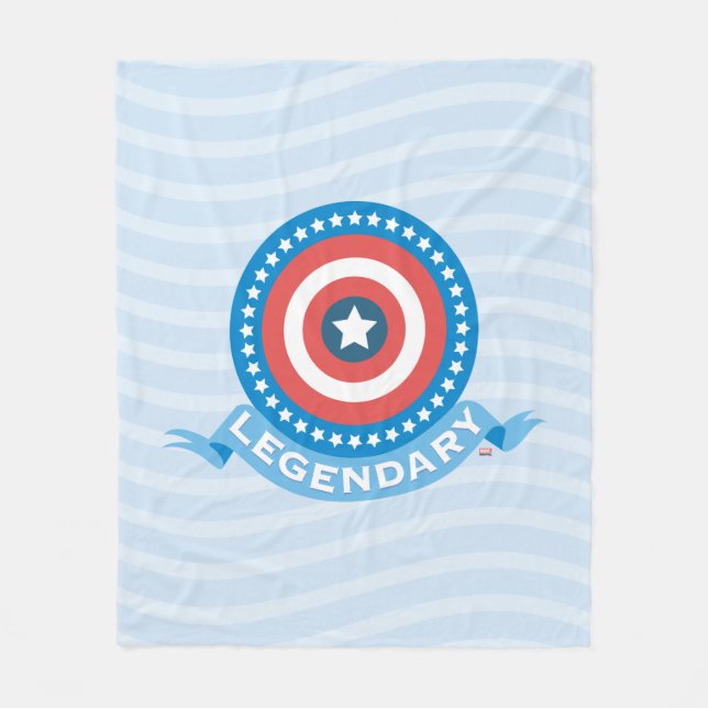 Captain America "Legendary" Patriotic Shield Fleece Blanket (Front)