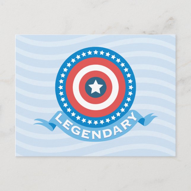 Captain America "Legendary" Patriotic Shield Postcard (Front)