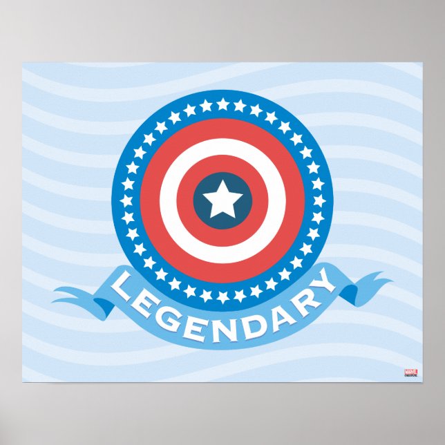 Captain America "Legendary" Patriotic Shield Poster (Front)