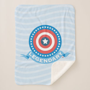 Captain America "Legendary" Patriotic Shield Sherpa Blanket