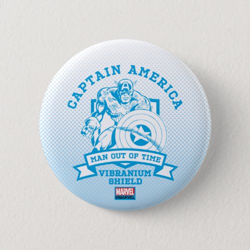 Captain America Man Out Of Time Collegiate Badge Button