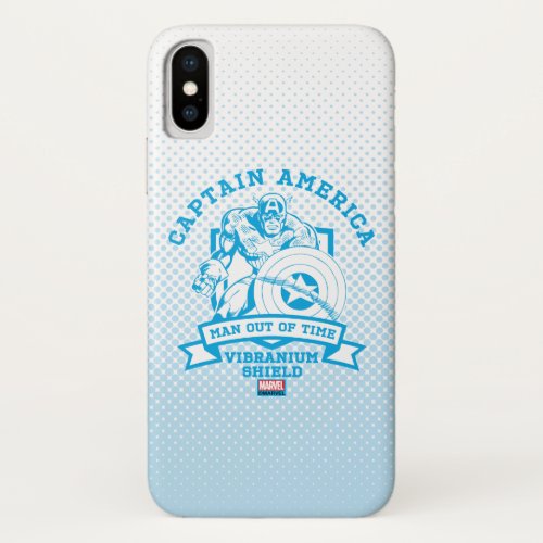 Captain America Man Out Of Time Collegiate Badge iPhone X Case