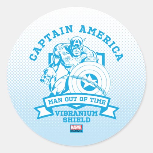 Captain America Man Out Of Time Collegiate Badge Classic Round Sticker