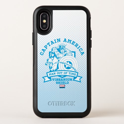 Captain America Man Out Of Time Collegiate Badge OtterBox Symmetry iPhone X Case