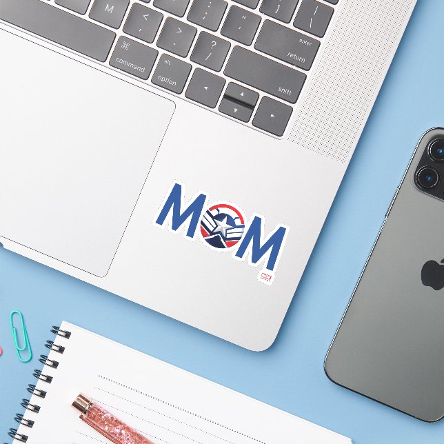 Captain America Mom Sticker (Laptop w/ iPhone)