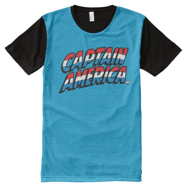 Captain America Name Logo All-Over-Print T-Shirt (Front)