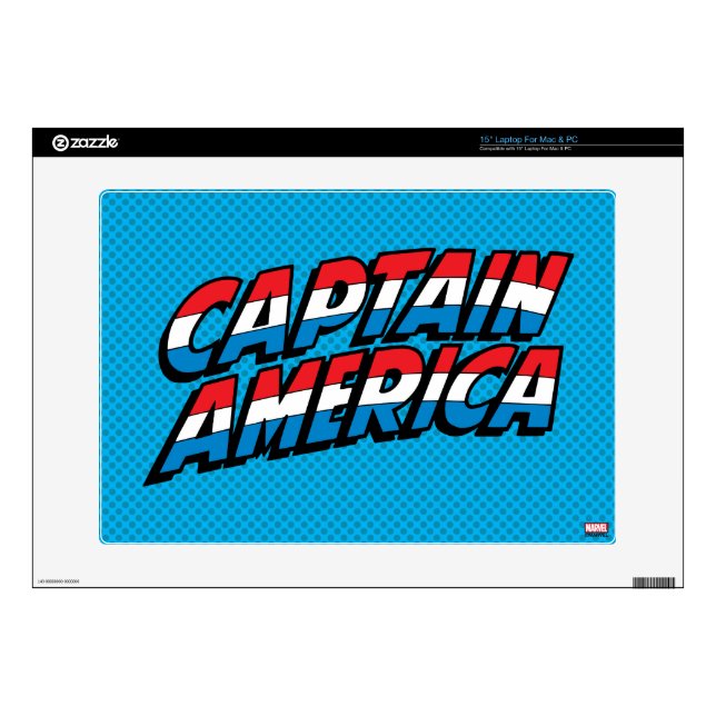 Captain America Name Logo Laptop Decals (Product)