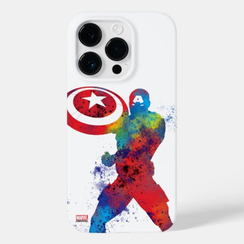 Captain America Outline Watercolor Splatter Case_Mate iPhone 14 Pro Case